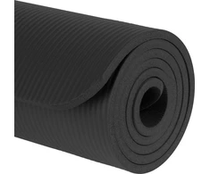 Gimnastikos kilimėlis jogai, pilatesui, fitnesui, 183x61 cm, storis 1.5 cm, NBR medžiaga, juoda, REBEL ACTIVE