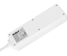 Przedłużacz 3 gniazda 2m typu niemieckiego su przełącznikiem (3x1,5mm) Rebel balta