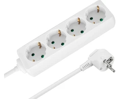 Przedłużacz 4 gniazda 2m typu niemieckiego bez przełącznika (3x1,5mm) Rebel balta