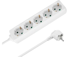 Przedłużacz 5 gniazd 5m typu niemieckiego bez przełącznika (3x1,5mm) Rebel balta