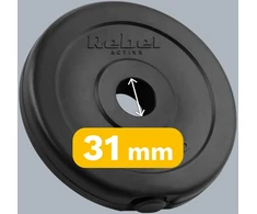 Bituminių svarelių rinkinys 4x1.25kg, skylė 31mm, klasikinė plokštė, REBEL ACTIVE