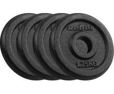 Ketaus svarelių rinkinys 4x1.25kg, skylė 31mm, klasikinė plokštė, REBEL ACTIVE