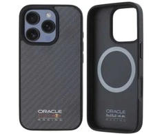 Red Bull Raudona Bull Raudona Bull Carbon Shiny Logo MagSafe dėklas jūsų Apple iPhone 16 Pro juodos spalvos