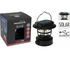 Redcliffs Juoda USB ir saulės įkraunama kempingo lempa