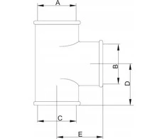 REDUKCINUOTAS T-JUNGIS 2*1/2*2 HYDROLAND // ŁH.TR.50.15.50