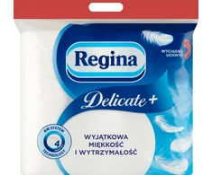 Regina Tualetinis popierius Delicate+, 4 sluoksnių, 12,5 m, 100 lapelių, 9 ritinėliai, baltas (REG-007863)