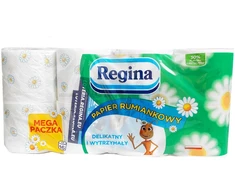Regina Tualetinis popierius Ramunėlių, 3 sluoksnių, 18 m, 150 lapelių, 16 ritinėlių, baltas (REG-471534)