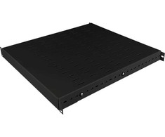 Reguliuojama lentyna 19" 1U gylis 500-900mm, juoda, 4 tvirtinimo taškai ALANTEC