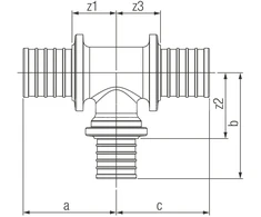 „Rehau“ raudonos spalvos trišakis - 40-25-40 SDR11 RAUPEX