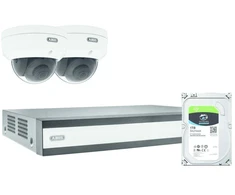 Rejestrator Abus Rinkinys wideo PoE: 2 kamery mini-kopułkowe + NVR (TVVR36423D)