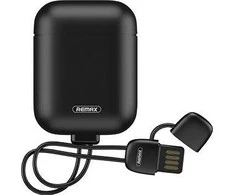 Silikoninių Dėklas įkroviklių remax į AirPods juodieji 1/2.