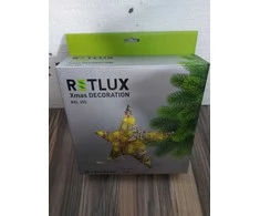 „Retlux RETLUX“ kalėdinė dekoracija - RXL 255 kalėdinė dekoracija, 10 LED, rotango žvaigždė, 25x25x6,5 cm + 0,3 m laidas, 2x AA, šiltai balta spalva