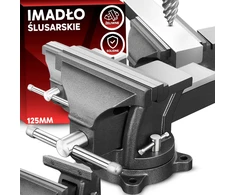 RTO Imadło stołowe obrotowe ślusarskie żeliwne 125 mm szczęki małe su kowadłem - o649