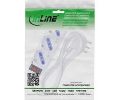 REV „InLine® ITALY“ maitinimo laidas, 3 padėčių, su jungikliu, 1,5 m, baltas