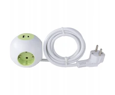 Listwa zasilająca REV PowerGlobe kostka 4 gniazda 1,4 m Baltai-žalia (0015408112)