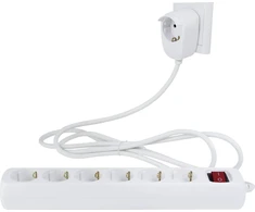 REV REV Multiple Socket Outlet baltas 6+1-fold 2m Powersplit + switch