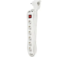 REV REV Multiple Socket Outlet baltas 6+1-fold 2m Powersplit + switch