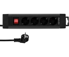 REV REV Outlet Strip 4-fold 1,9m Supraline w. switch anthracite