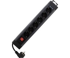 REV REV Outlet Strip 6-fold 2,4m Supraline w. switch anthracite
