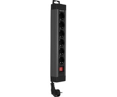 REV REV Outlet Strip 6-fold 2,4m Supraline w. switch anthracite