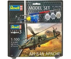 Revell AH-64A Apache 1/100 dovanų rinkinys su dažais ir klijais