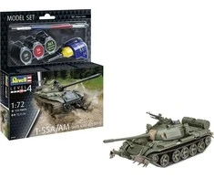 Revell T-55A/AM tanko rinkinys su KMT-6/EMT-5 1/72, dažai ir klijai