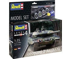 Revell Leopard 2 A6/A6NL tankas 1/35 – dovanų rinkinys su dažais, klijais