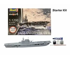 Revell USS Enterprise CV-6 laivo rinkinys su dažais, 1/1200