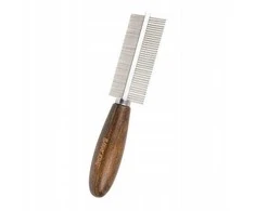 Revlon Išskirtinės dvipusės šukos gyvūnams, su metaliniu antgaliu, iš buko medienos, 38/65 kaiščiai, matmenys: 4 x 18,8 cm