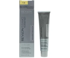 Revlon Revlonissimo Colorsmetique KER-HA Complex Permanent Hair Dye 7.34 Medium Copper Gold Skirtas šviesiems plaukams, 60 ml