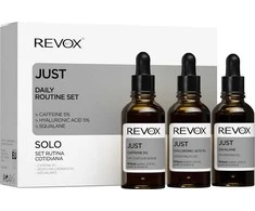 Daily Routine Set Revox B77: Just Squalane maitininantis Oil For Face, 30 ml + Just Caffeine 5% Anti-Dark Circles Day Eye Serum, 30 ml + Just Hyaluronic Acid 5% Hydrating Fluid For Face, 30 ml