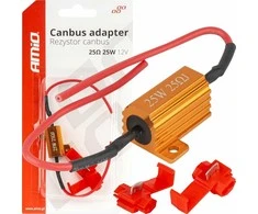 Canbus rezistorius LED lemputėms 25ohm 25w amio-04093