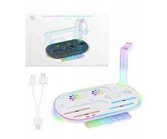 RGB įkrovimo stotelė + organizatorius, skirtas „Nintendo Switch 2 NS 2 Joy-con Pro Pad“ / JYS-ns2322-v1 / baltas