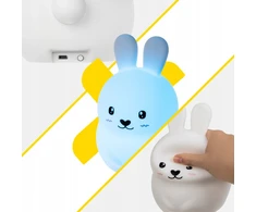 Dėlionė IZOXIS LED naktinė lempa vaikams Triušis RGB, su nuotoliniu valdymu, silikoninė