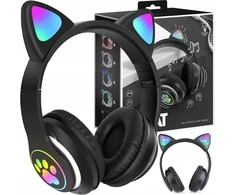 Belaidės „Bluetooth“ ausinės su LED ausimis