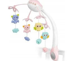 Ricokids Lovytėms skirta karuselė su projektoriumi RK-813, rožinė