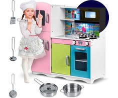 Ricokids Medinė virtuvė vaikams – didelė su priedais