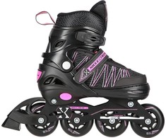 Riedučiai/ledo ritulio pačiūžos Nils Extreme NH11912 juodi-rožiniai - PU76 mm/82A (M 35-38)
