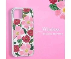 Rifle Paper Clear - dėklas decorated in auksinis skirtas Apple iPhone 14 Plus Rose Garden