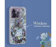 Rifle Paper Clear - dėklas skirtas Apple iPhone 14 Pro Garden Party Mėlyna