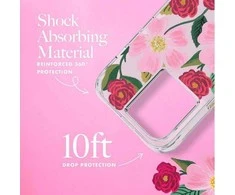 Rifle Paper Skaidrus šautuvų popierius – aukso spalvos dėklas skirtas iPhone 14 Pro Max (Rose Garden)