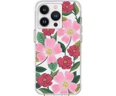 Dėklas Rifle Paper Clear - Case decorated in auksinis for Apple iPhone 14 Pro Rose Galden