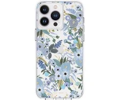 Rifle Paper Clear - dėklas skirtas Apple iPhone 14 Pro Max Garden Party Mėlyna