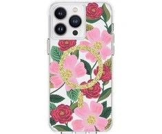 Skaidrus Rifle Paper „MagSafe“ – aukso spalvos dėklas skirtas „iPhone 14 Pro Max“ („Rose Garden“)
