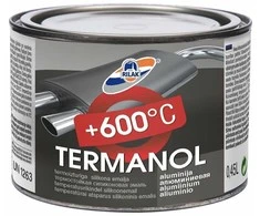 Karščiui atsparūs dažai RILAK TERMANOL (iki 600 C) aliuminio 450 ml.