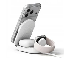 Ringke QI2.2 25W 3in1 Magnetic MagSafe belaidis sulankstomas įkroviklis baltos spalvos