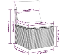 Sodo Sofų Rinkinys 13 pcs Juoda poliratanas
