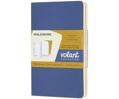 2 MOLESKINE „Volant“ sąsiuvinių rinkinys, P, 9x14 cm, paprasti, 80 puslapių, mėlynos/gintarinės geltonos spalvos
