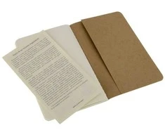 Užrašų knygutė Moleskine Cahier 9x14cm, baltais lapais, minkštu viršeliu, rudos spalvos