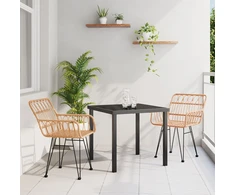 Sodo valgomojo komplektas 5 pcs Juoda